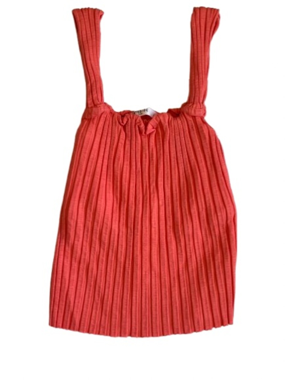 NWT Stateside Siro Rib Cropped Top Coral Punch Size L